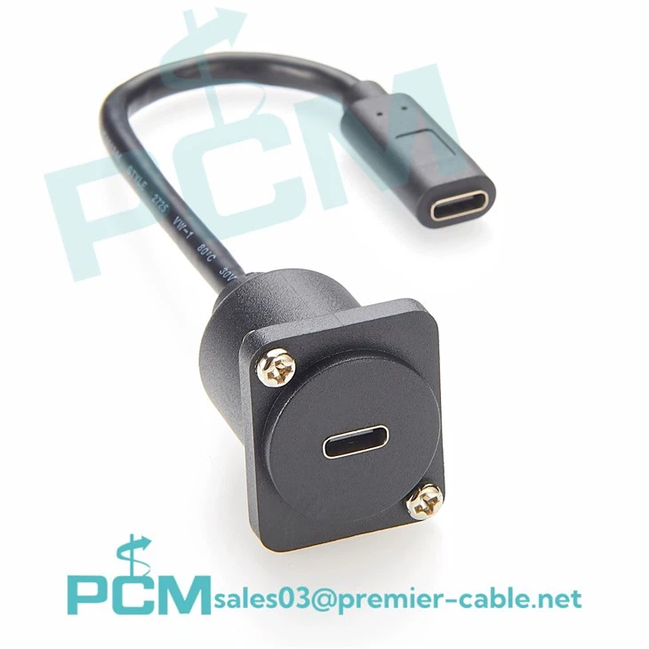USB C Panel Mount 3.1 Female to Female D-Type XLR Housing