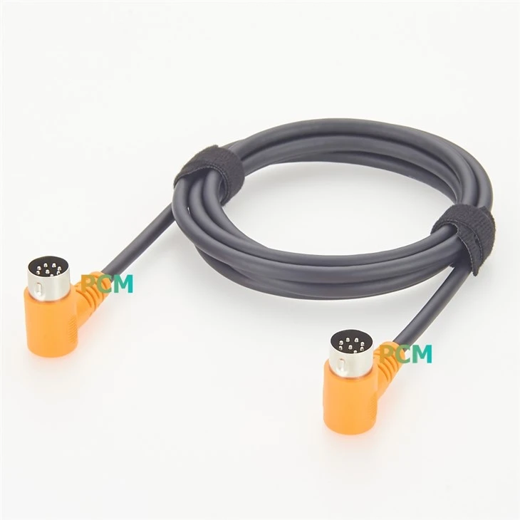 8 Pin Male to Male MIDI Din Cable 90 Degree factory