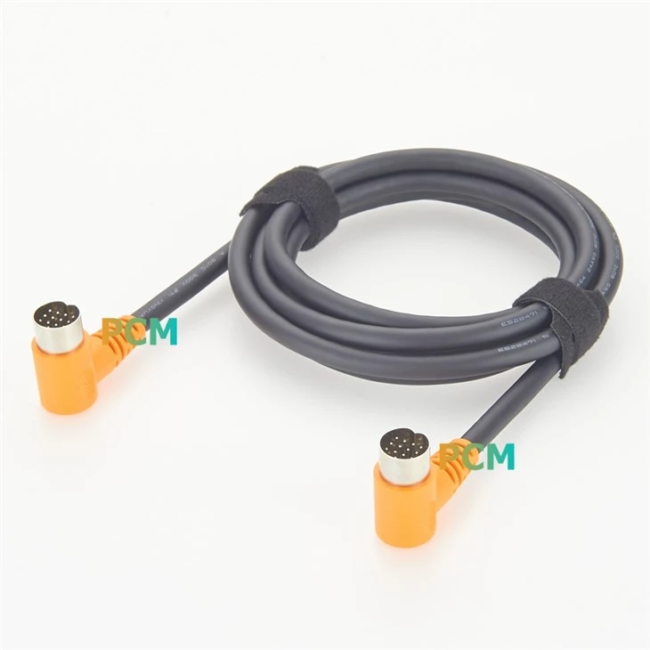 Right Angle Din 13 Pin Male to Male MIDI Cable factory