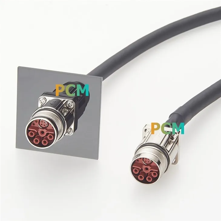 M23 Power Signal Data Hybrid Panel Mount Cable factory