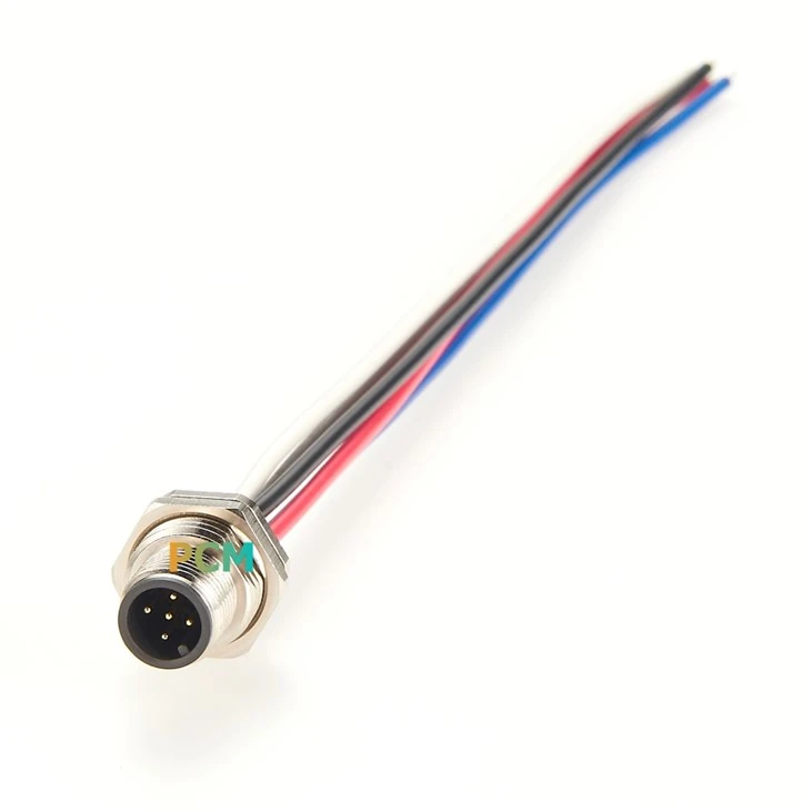 M12 5Pin Male Panel Mount Cable factory
