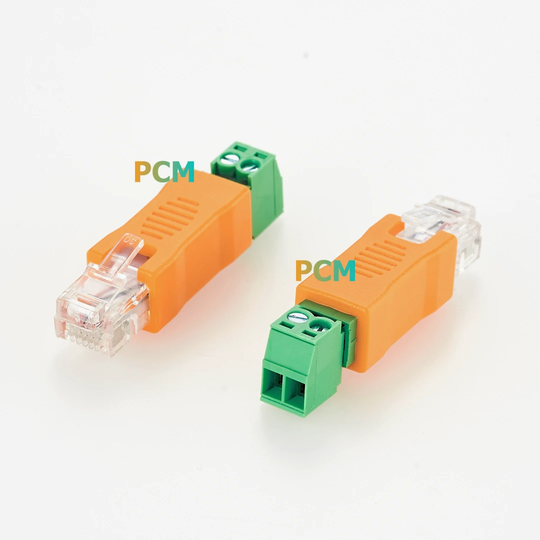 RJ12 6P6C Male To 2-Pin Screw Terminal Block RS485 Adapter suppliers