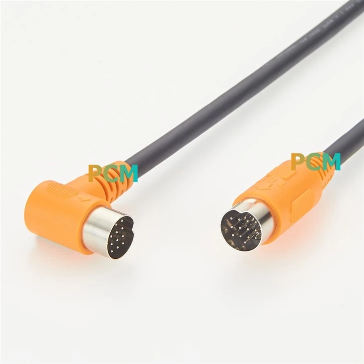 Right Angle Din 13 Pin MIDI Cable