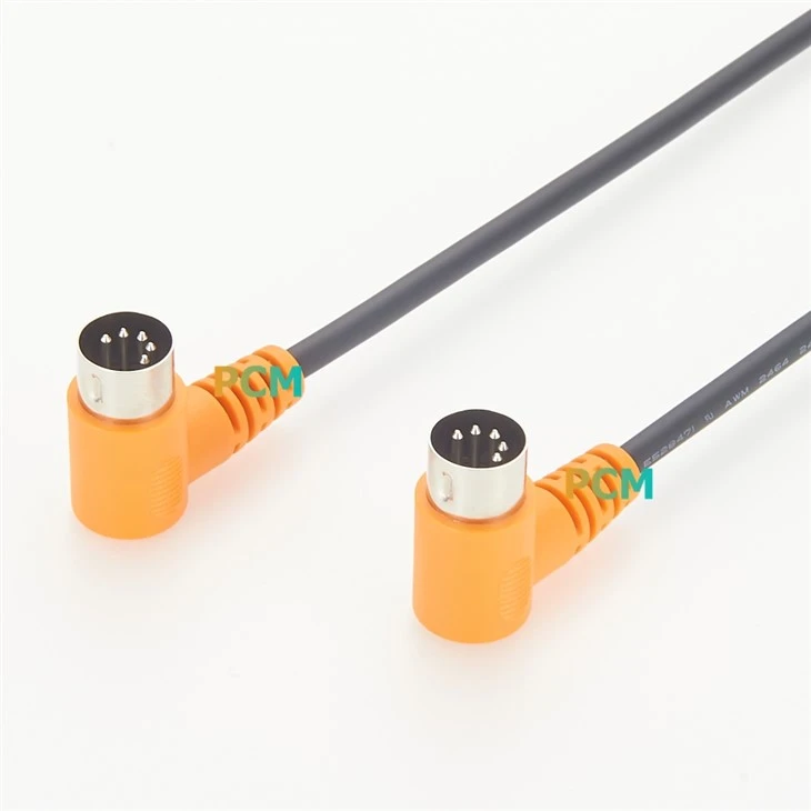 MIDI Right Angle Din 5 Pin Data Cable