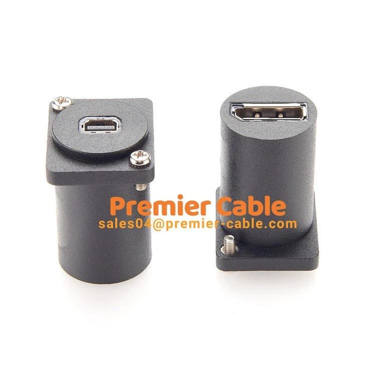 Panel-mount Mini DisplayPort to DisplayPort extender