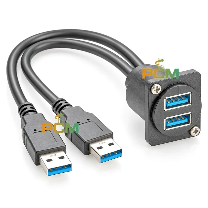 Dual USB 3.0 D-Series Panel Mount Cable factory