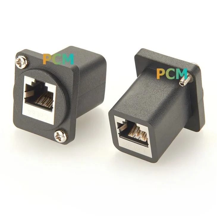 RJ45 8P8C CAT6A D-type Panel Mount Adapter