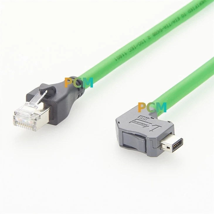 Right Angle Down ix A Plug To RJ45 Plug CAT6A Cable