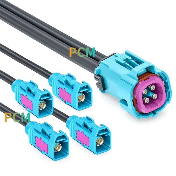 HFM Mini FAKRA To 4 FAKRA Female Cable suppliers