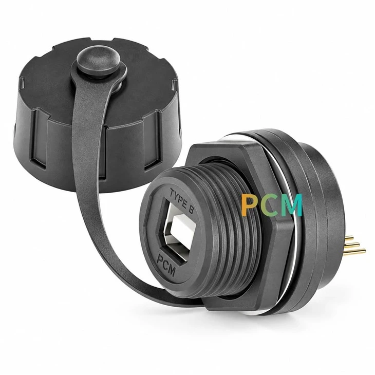 IP67 Waterproof USB Type B Panel Mount Connector high quality