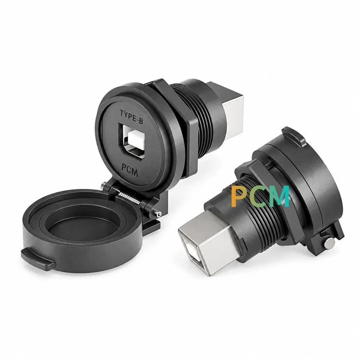 IP67 Waterproof USB Type B Panel Mount Connector factory