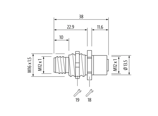 M12 6-Pin Panel Feedthrough Connector high quality