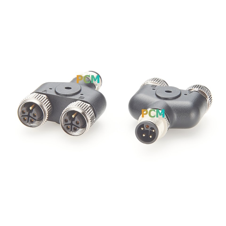 M12 L Code Y Splitter Connector