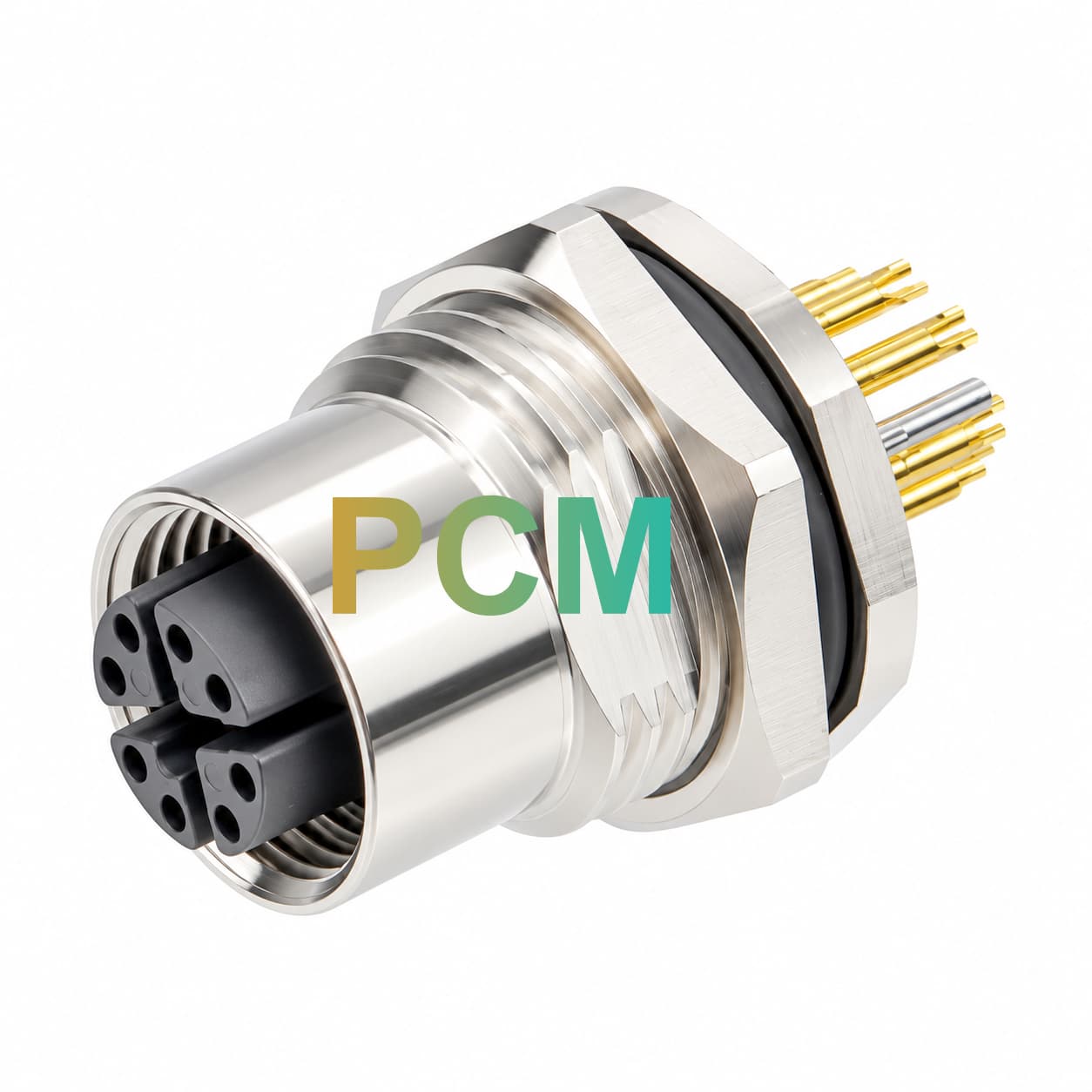 M12 X-Coded Female Panel Mount Connectors