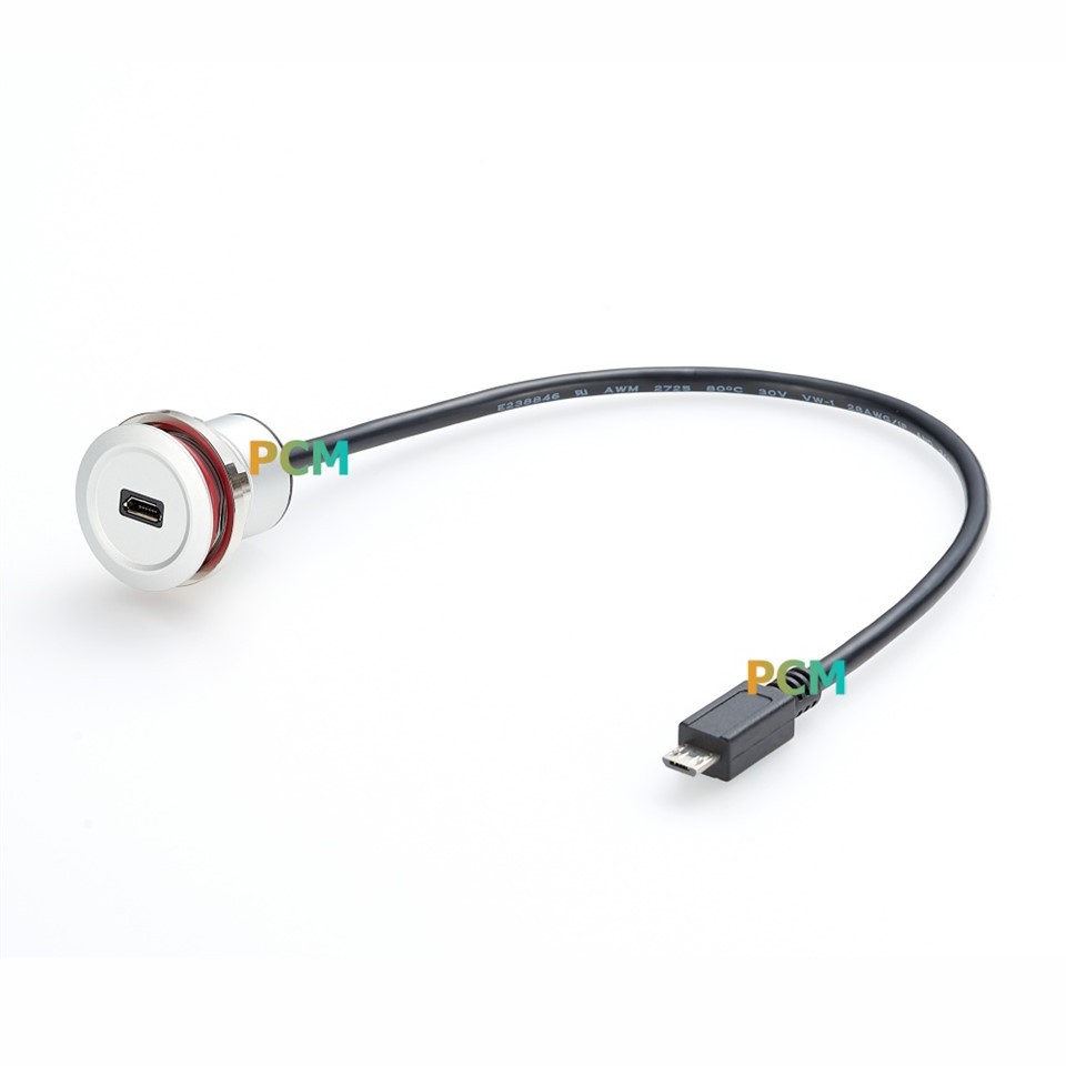 Micro USB B Panel Mount Cable