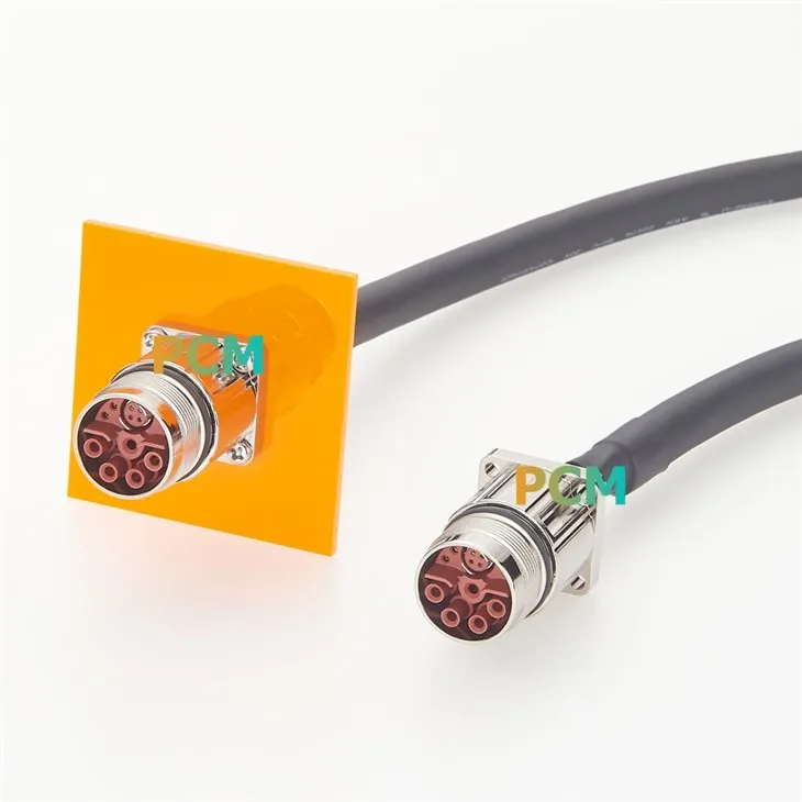 M23 Power Signal Data Hybrid Panel Mount Cable