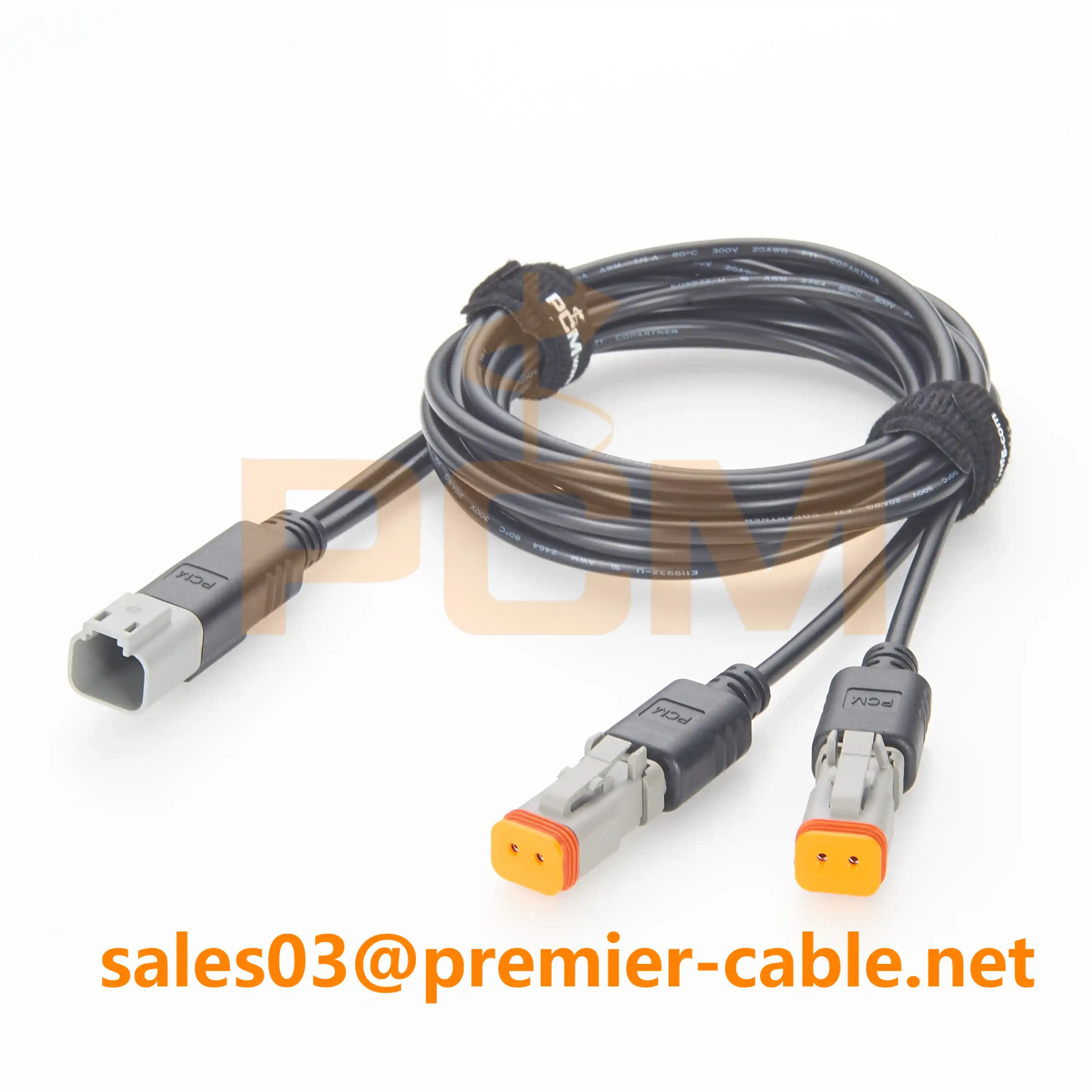 PCM-S-0724 Deutsch DT one-to-two Y-splitter with pigtail leads PCM-S-0724 Deutsch DT one-to-two Y-splitter with pigtail leads