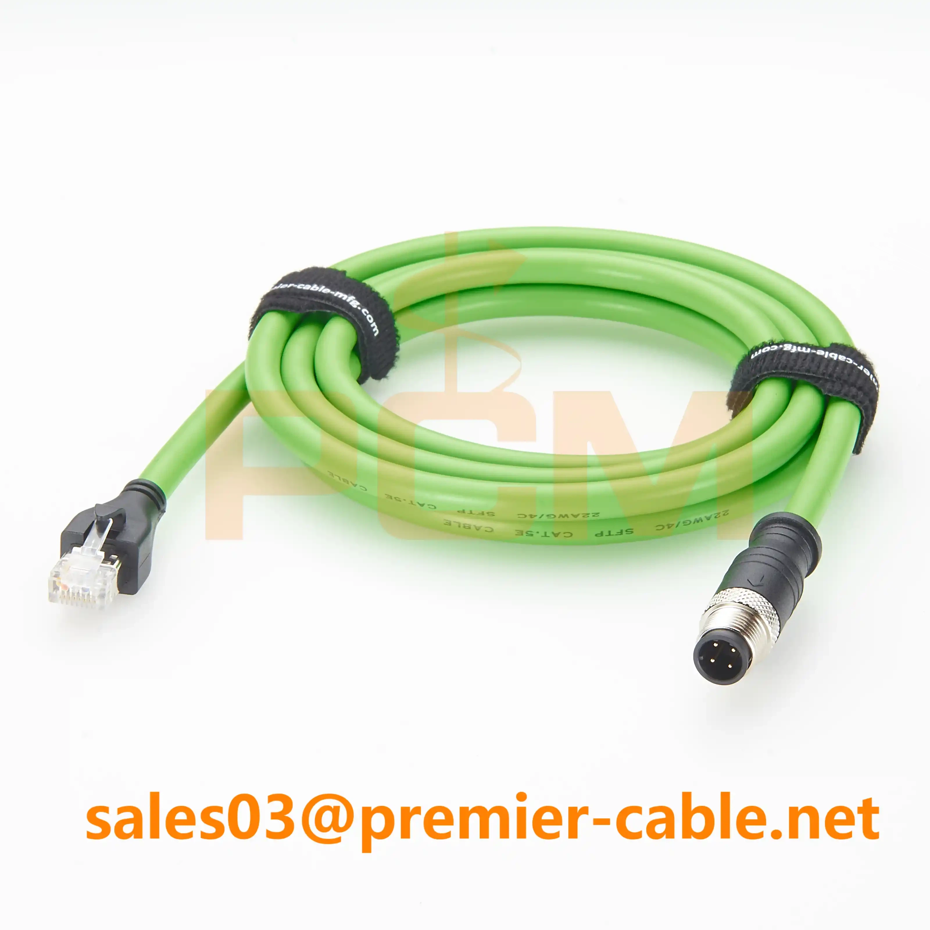 RJ45 Male to M12 D-Code Male PROFINET Cable RJ45 Male to M12 D-Code Male PROFINET Cable