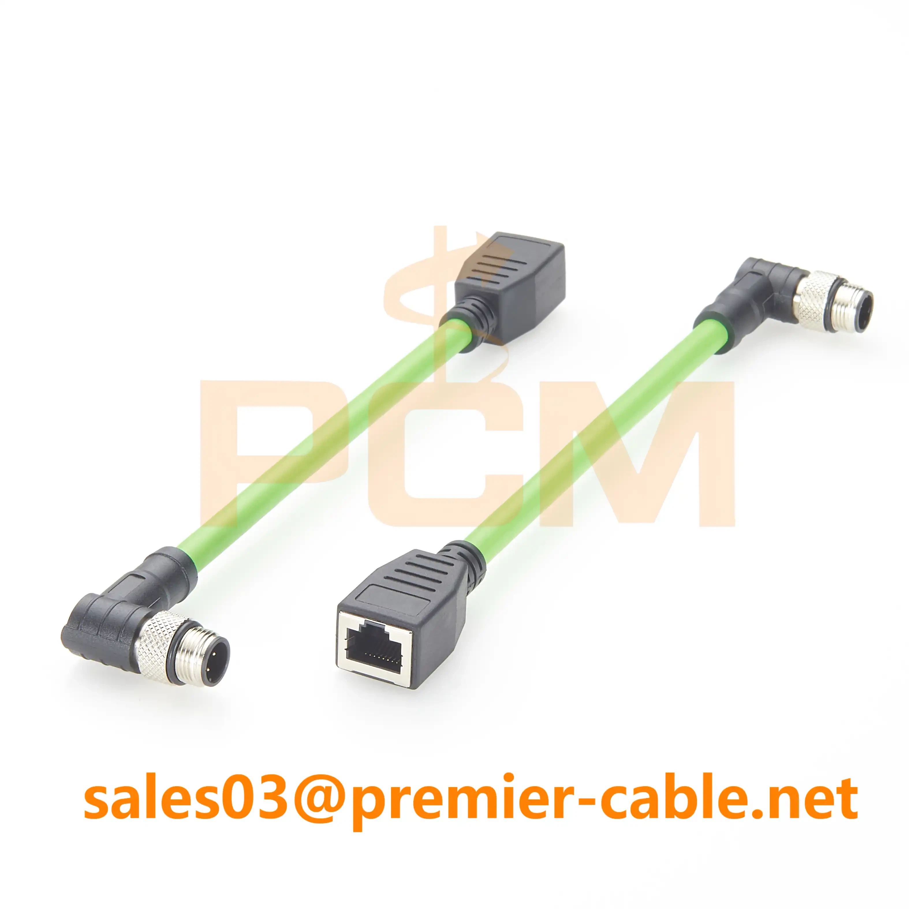 M12 D-Code Male Angled to RJ45 Female Adapter Cable M12 D-Code Male Angled to RJ45 Female Adapter Cable