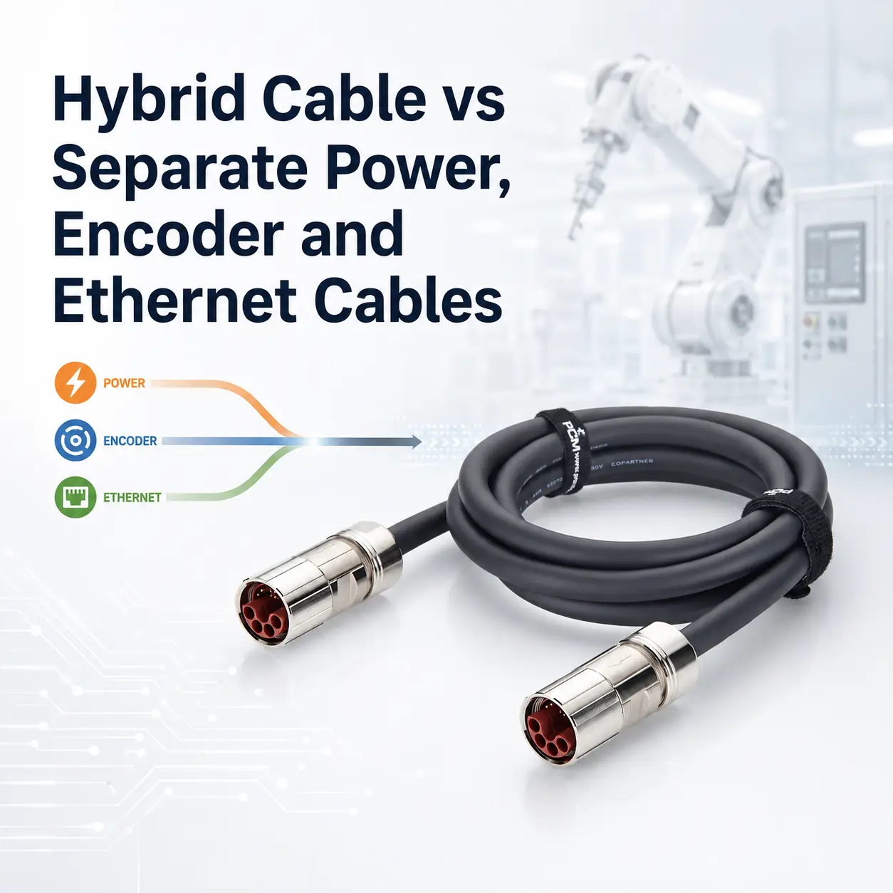 Hybrid Cable Vs Separate Power, Encoder And Ethernet Cables