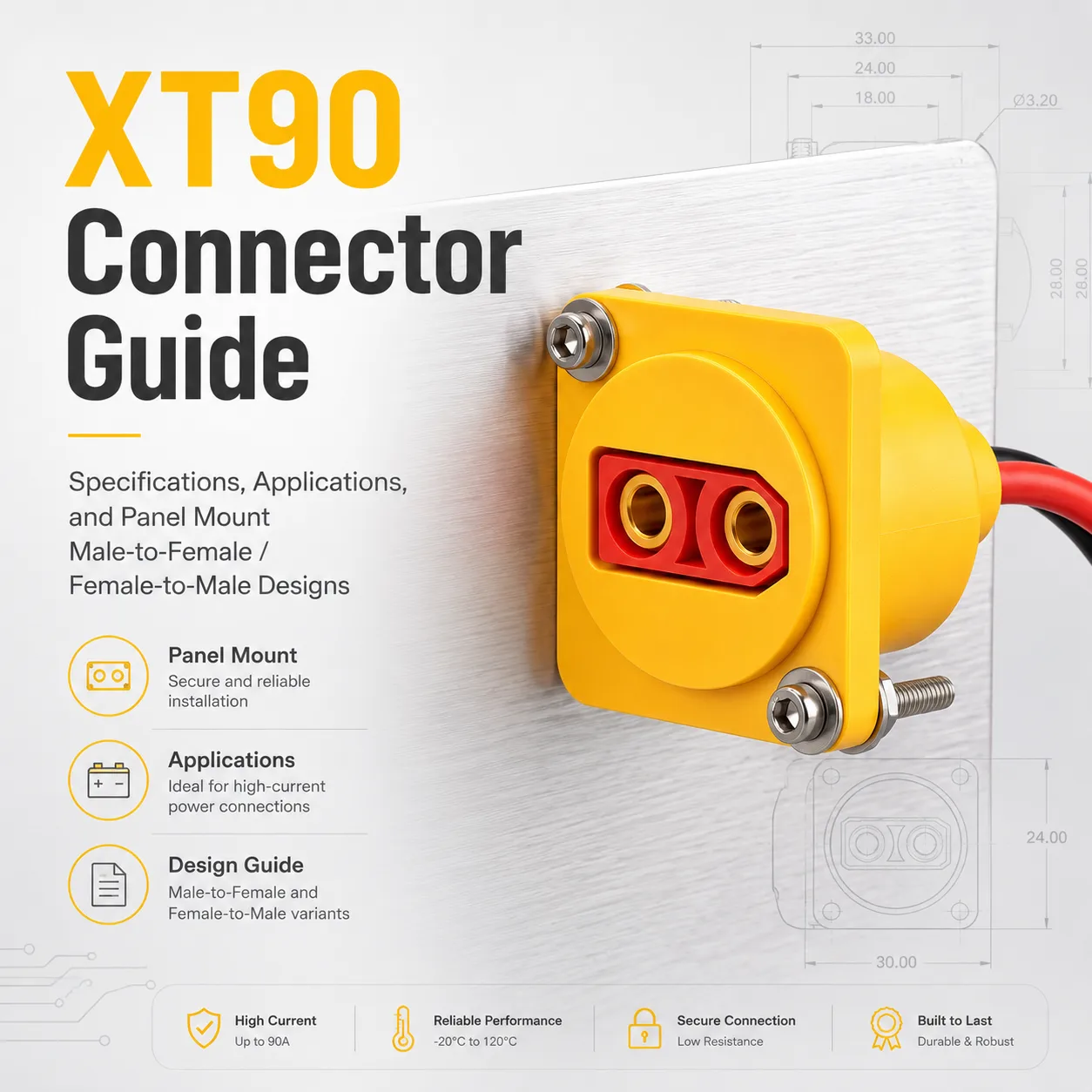 XT90 Connector Guide: Specifications, Applications And Panel Mount Cable Design