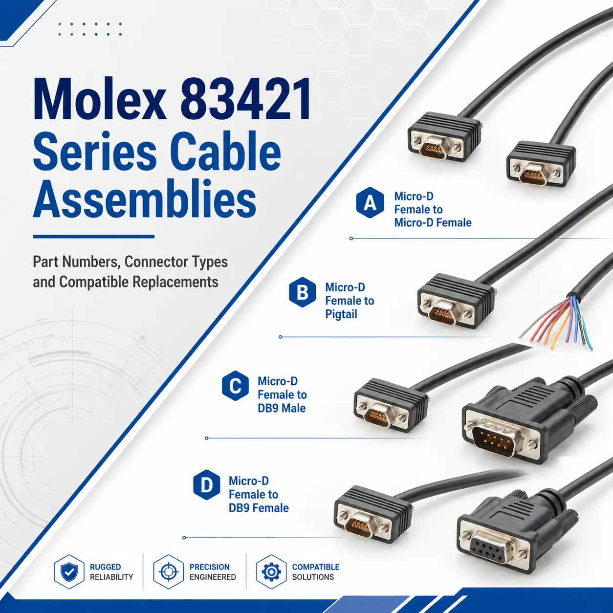 Molex 83421 Series Cable Assemblies: Part Numbers, Connector Types And Compatible Replacements