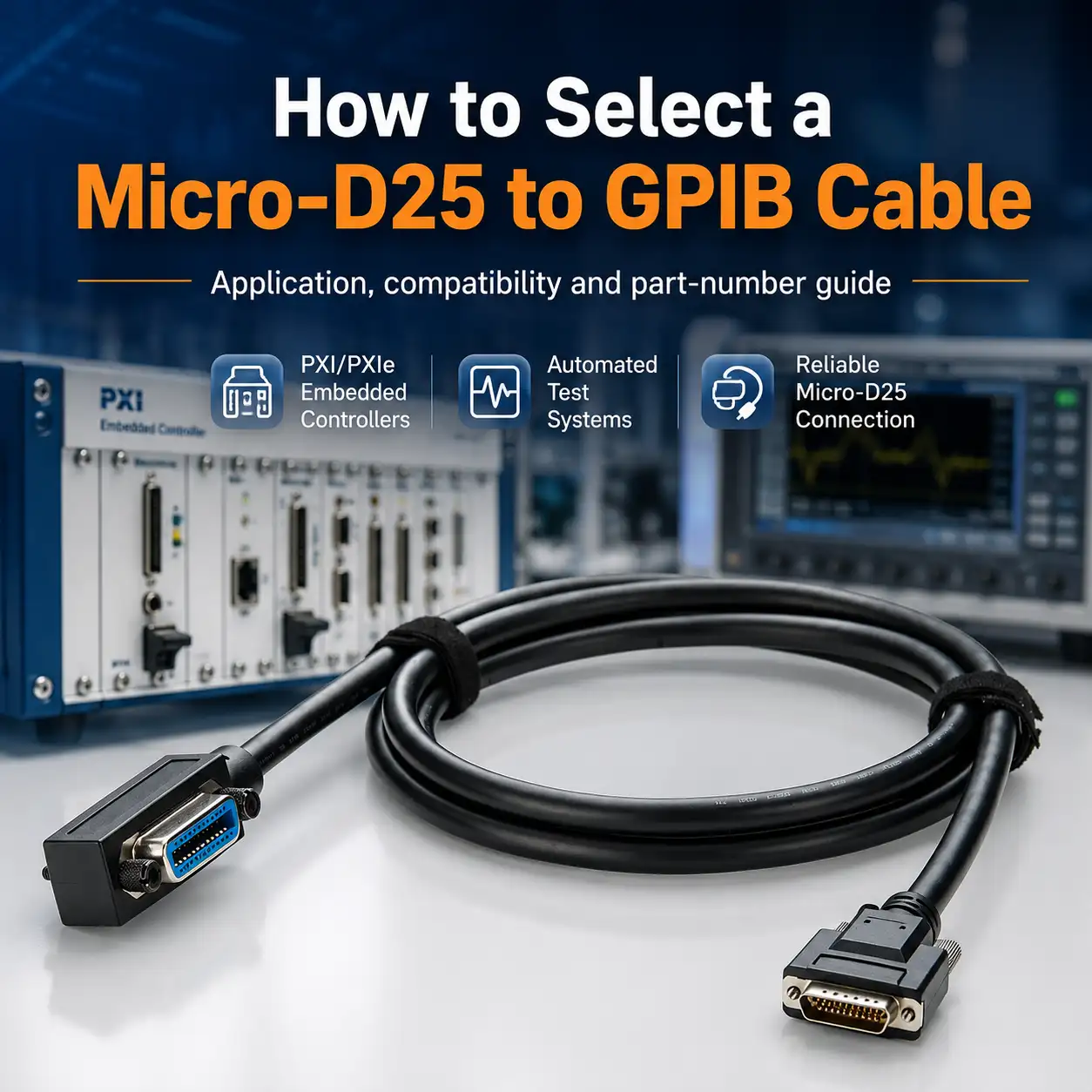Micro-D25 To GPIB Cable Selection Guide: Y1260A, PX0110A, PX0114A And NI 183285
