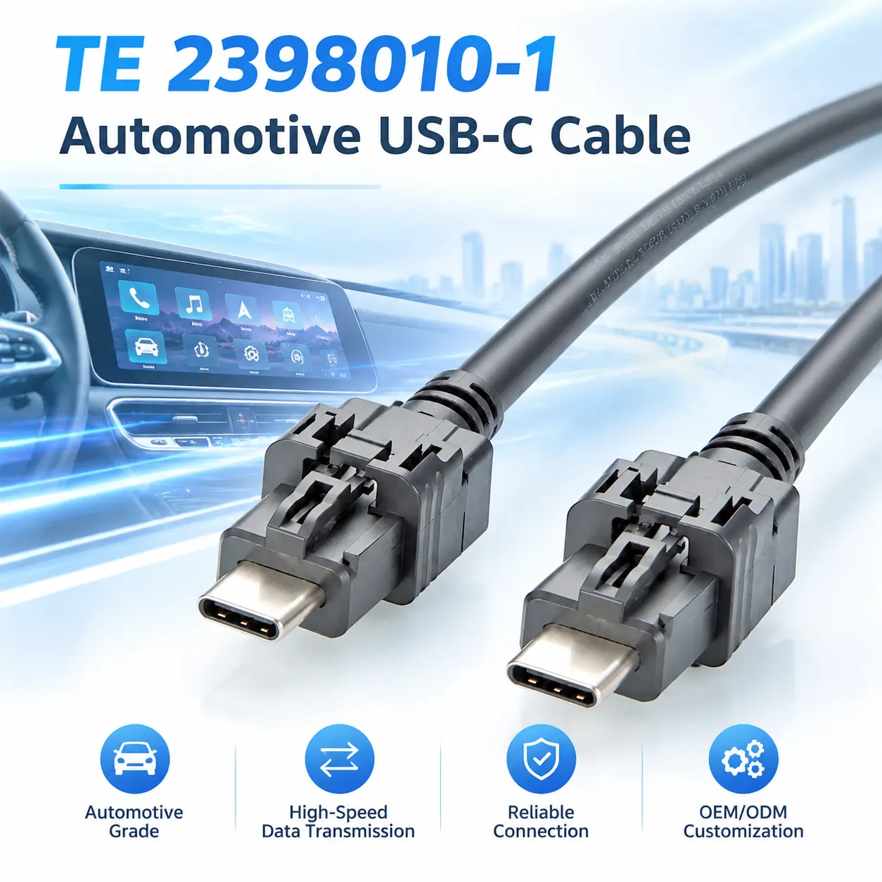 TE 2398010-1 Automotive USB-C Cable