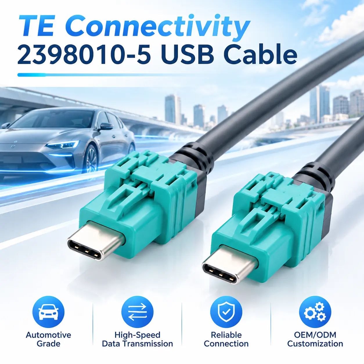 TE Connectivity 2398010-5 USB Cable
