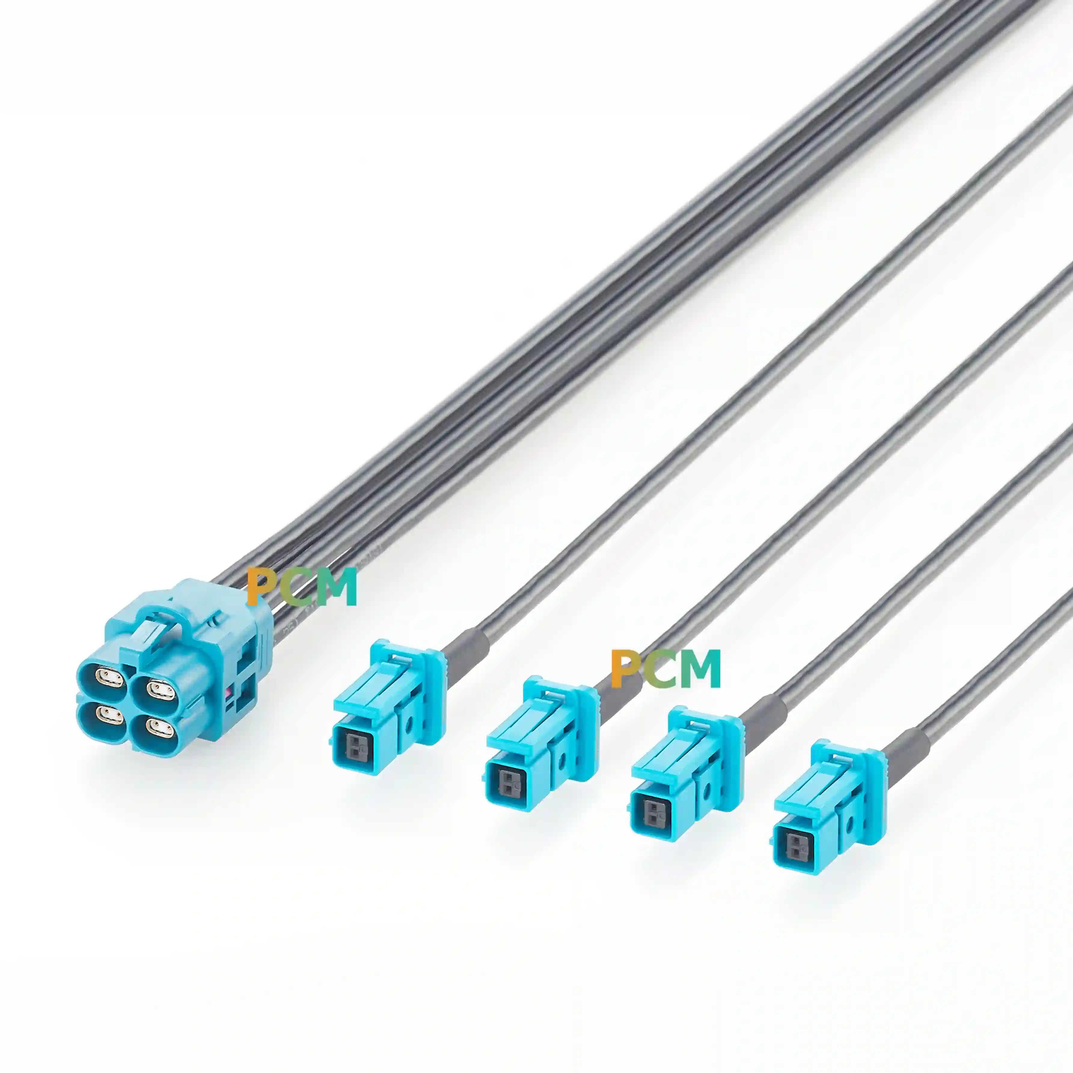 4 Port H-MTD to 4 MATEnet Automotive Ethernet Breakout Cable 4 Port H-MTD to 4 MATEnet Automotive Ethernet Breakout Cable