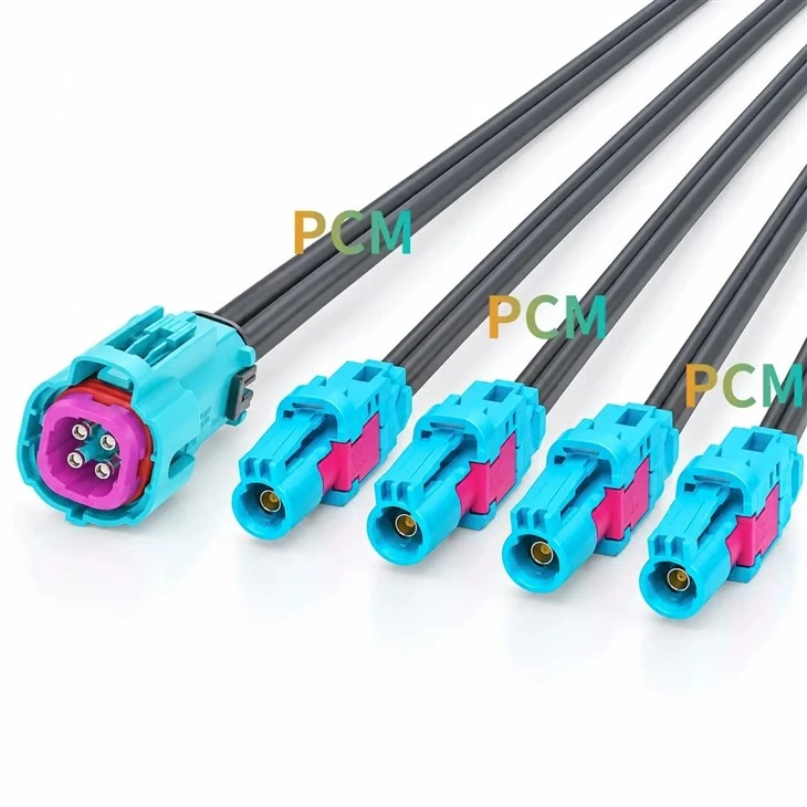 Quad HFM To 4 Mini FAKRA Female Cable factory