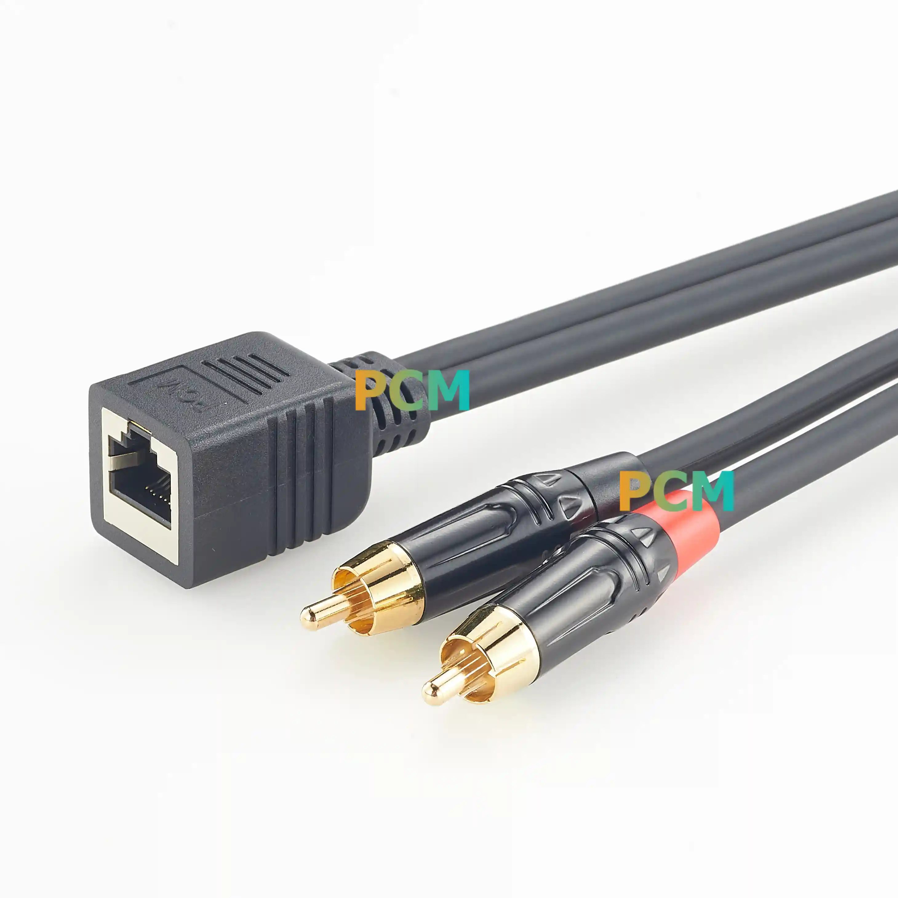 RJ45 Female To Dual RCA Male StudioHub Audio Adapter Cable