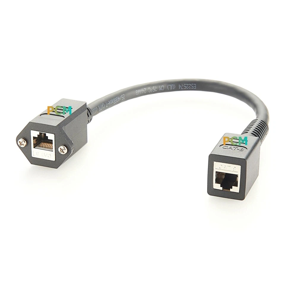 RJ45 Screw Panel Mount Ethernet Cable CAT8