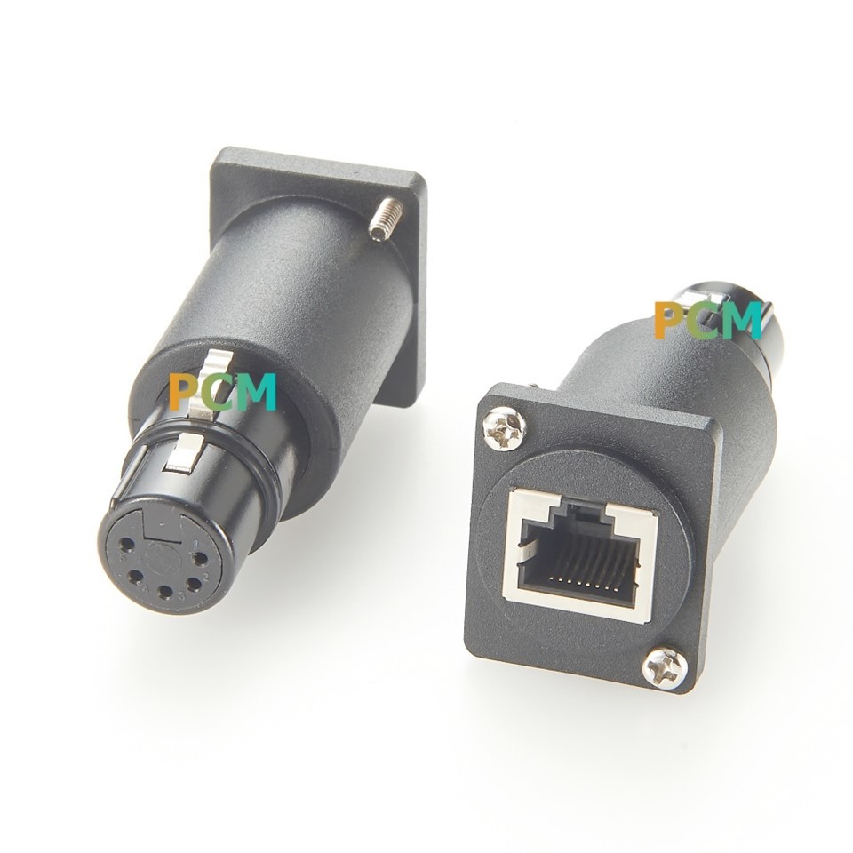 RJ45 To XLR 5 Pin Adapter Panel Mount