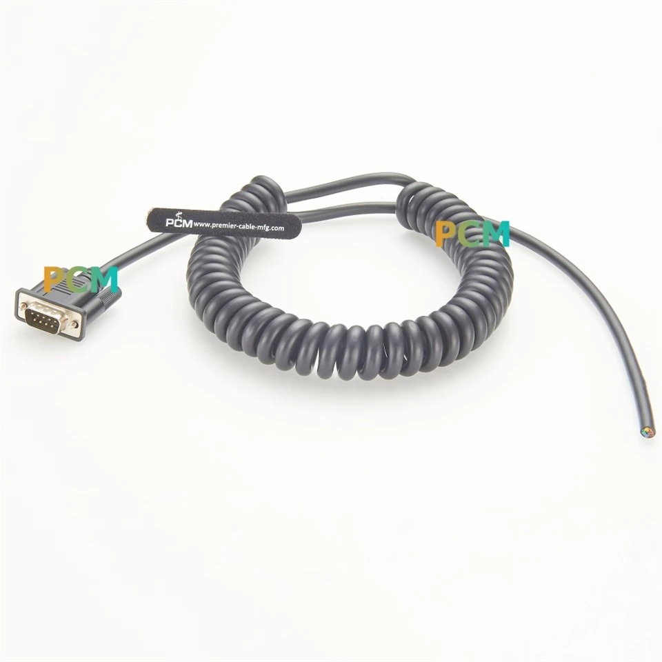 Single Ended DB9 Male Coiled Cable
