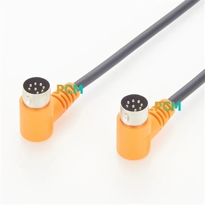 8 Pin Male to Male MIDI Din Cable 90 Degree
