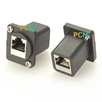 RJ45 8P8C CAT6A D-type Panel Mount Adapter
