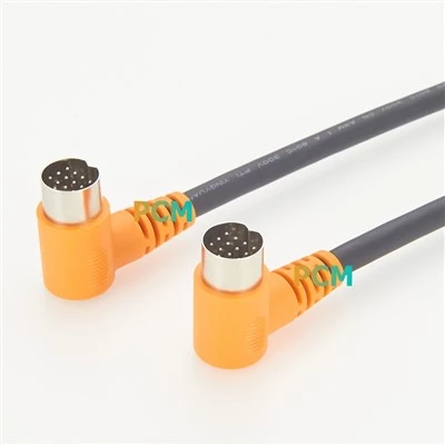Right Angle Din 13 Pin Male to Male MIDI Cable