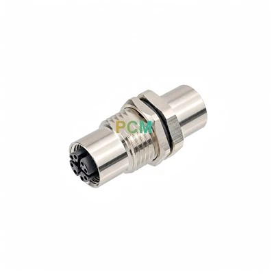 M12 X-Coded Panel Feedthrough Connector
