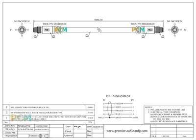 M8 D Code Male To Male Profinet Cable