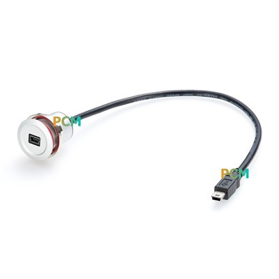 Mini USB B Male To Female Panel Mount Cable