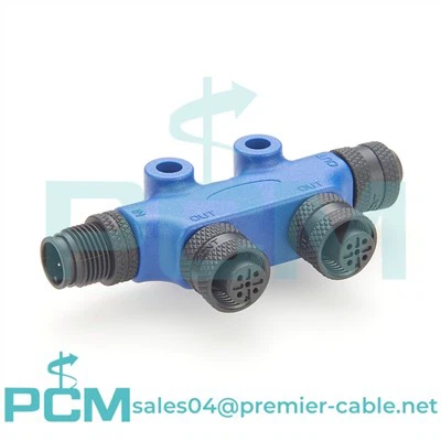 IP67 NMEA 2000 M12 5 Pin A Code T Type Splitter With Nut And Screw