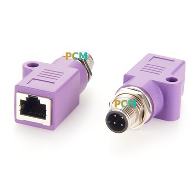 M12 To RJ45 Panel Feed Through Adapter