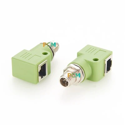 Right Angle M12 X-Coded To RJ45 Adapter