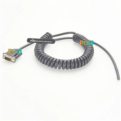 Single Ended DB9 Male Coiled Cable
