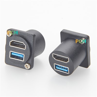USB-A HDMI Panel Mount Adapter