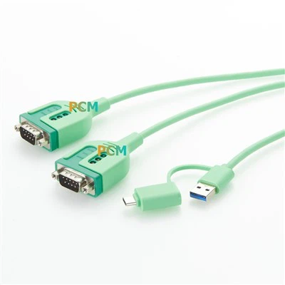 USB To Dual DB9 RS232 Serial Cable