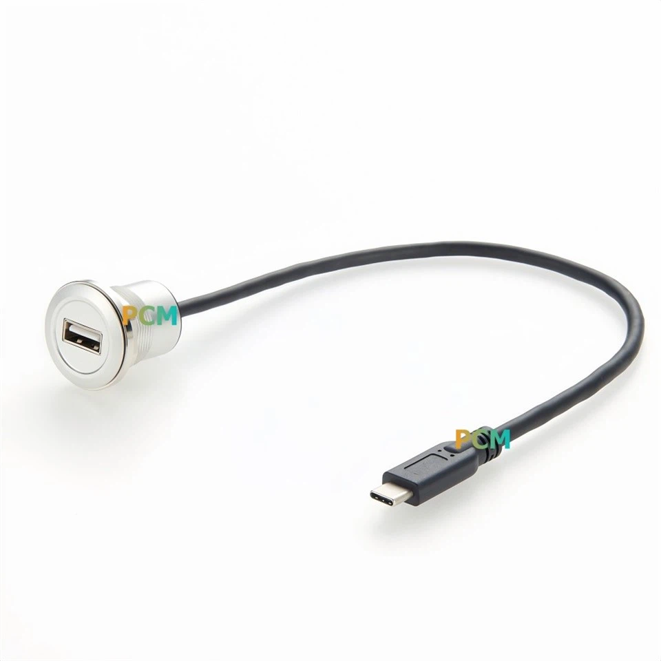 USB A To USB C Aluminum Panel Mount Cable factory
